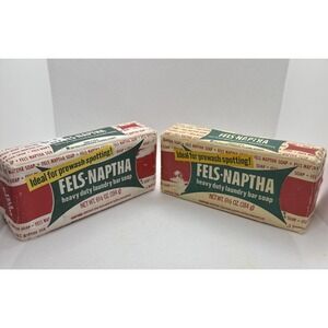 2 Bars  Vintage Fels-Naptha Heavy Duty Laundry Bar Soap 6 1/2Oz Package  NOS